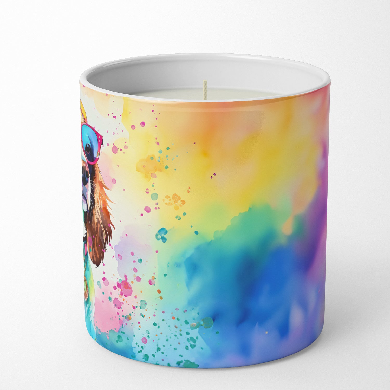 Cavalier Spaniel Hippie Dawg Decorative Soy Candle