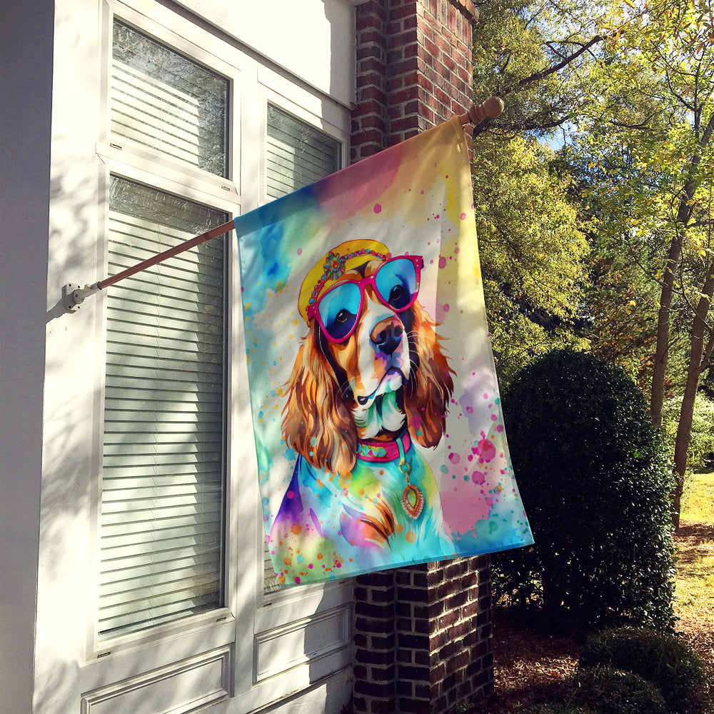 Cavalier Spaniel Hippie Dawg House Flag