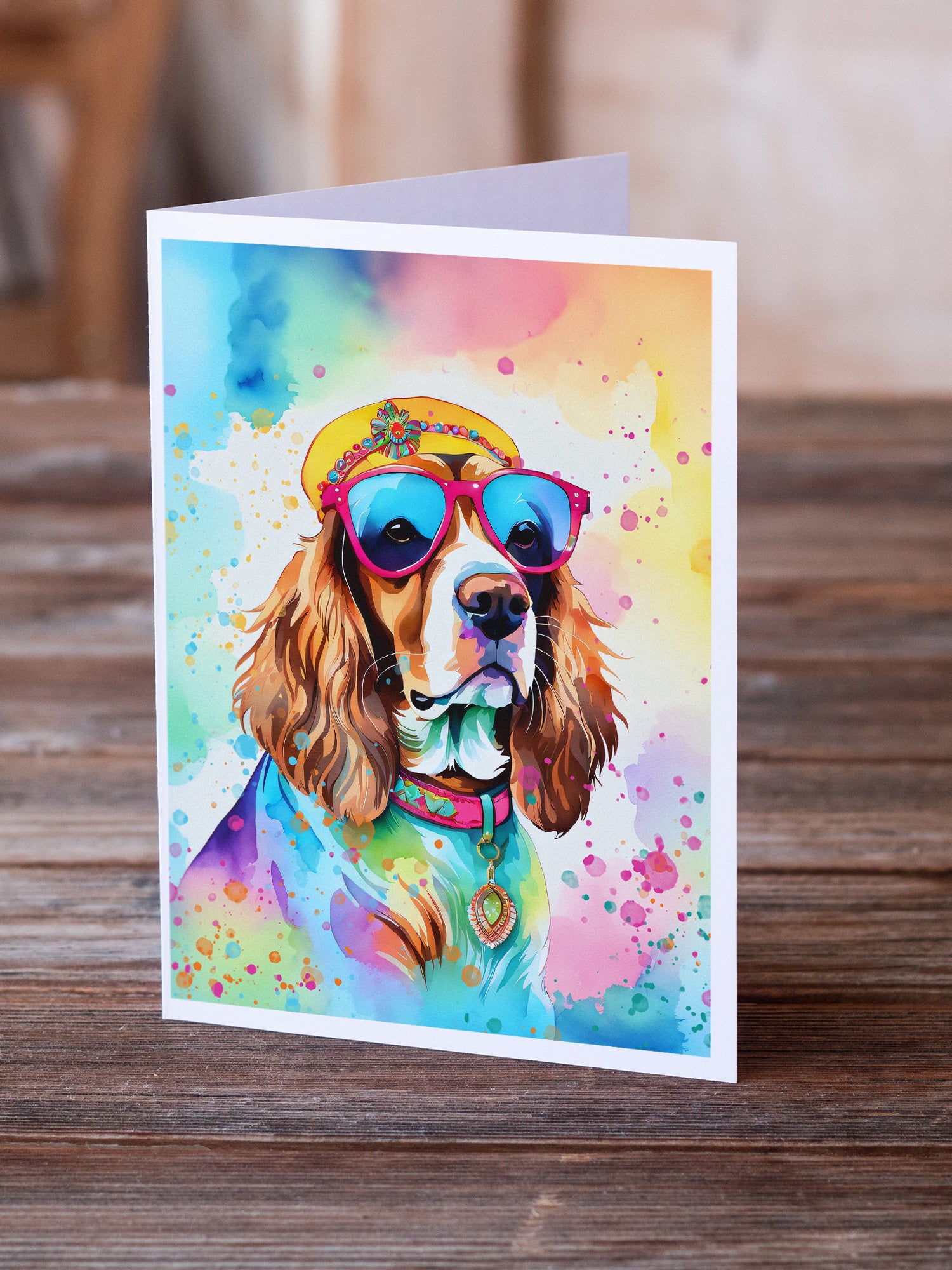 Buy this Cavalier Spaniel Hippie Dawg Greeting Cards Pack of 8