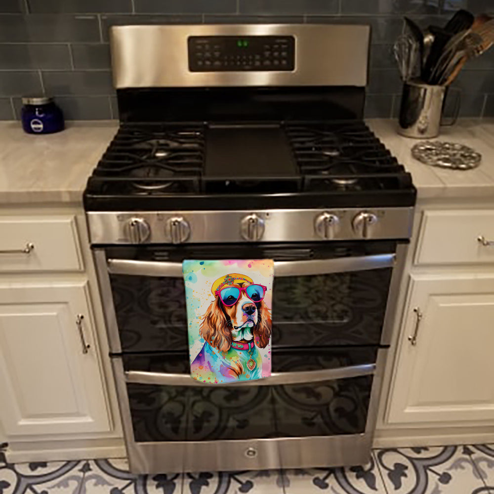 Cavalier Spaniel Hippie Dawg Kitchen Towel