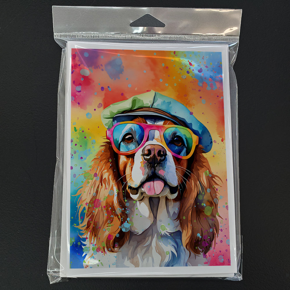 Cavalier Spaniel Hippie Dawg Greeting Cards Pack of 8
