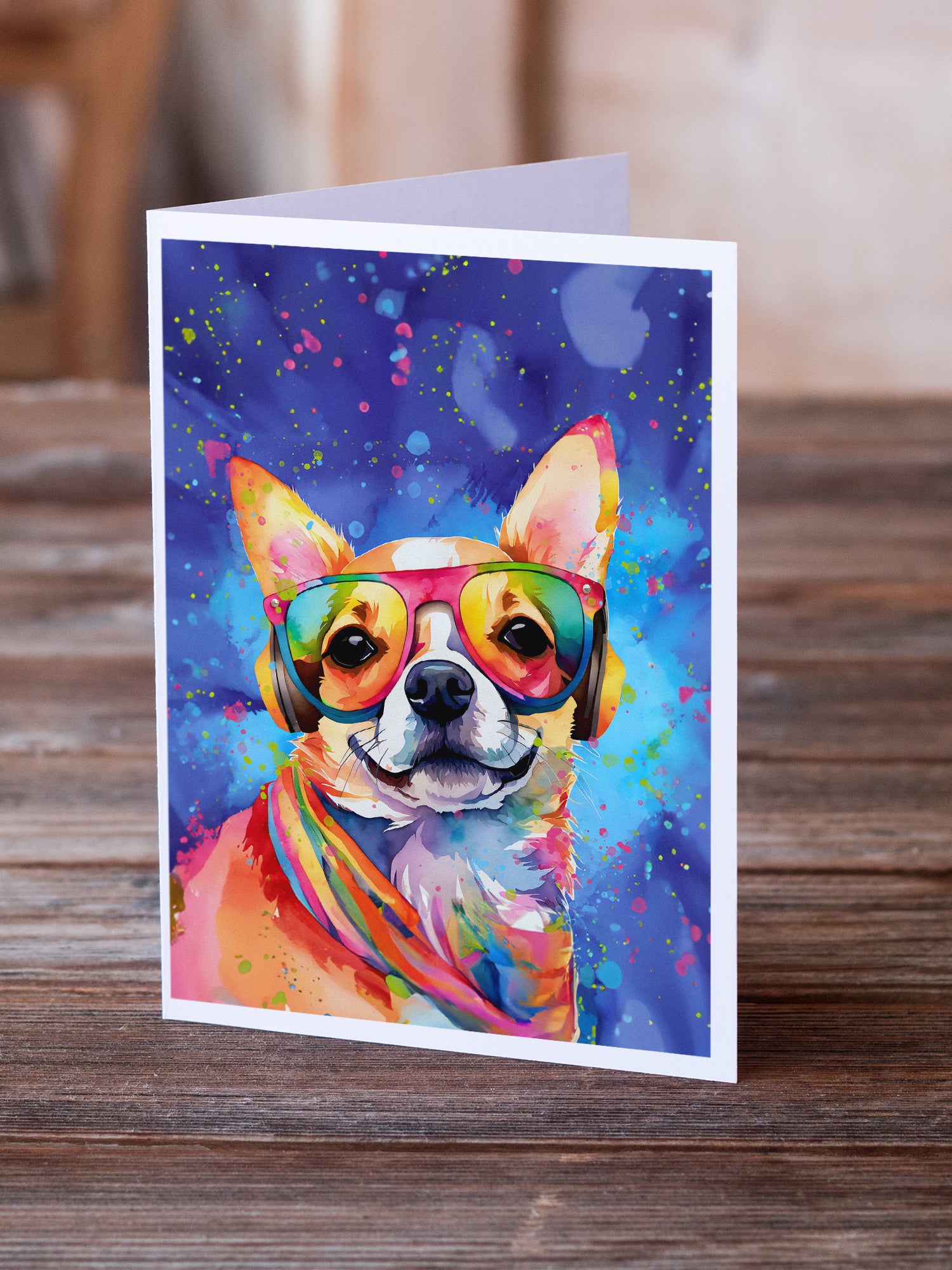 Chihuahua Hippie Dawg Greeting Cards Pack of 8