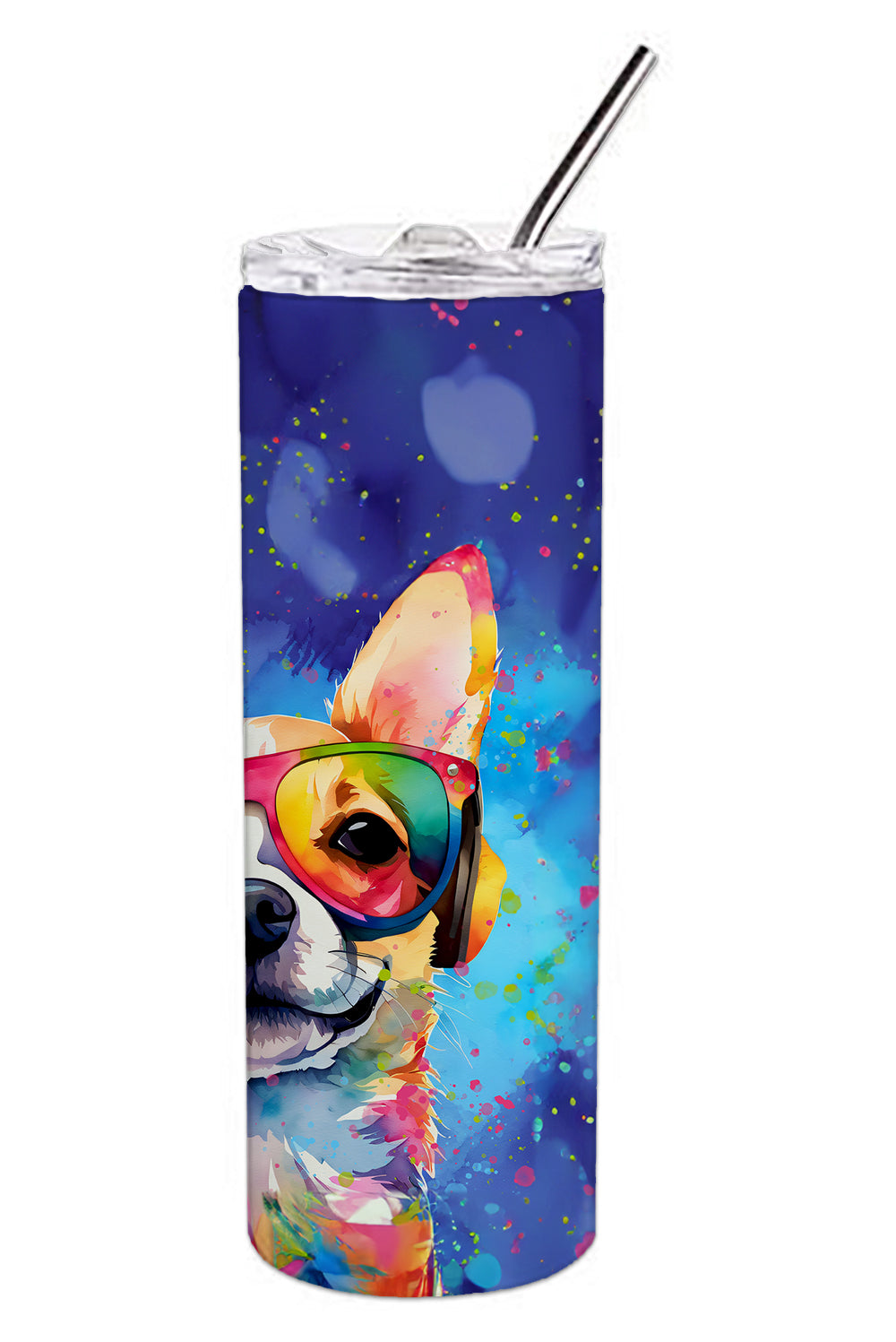 Chihuahua Hippie Dawg Stainless Steel Skinny Tumbler
