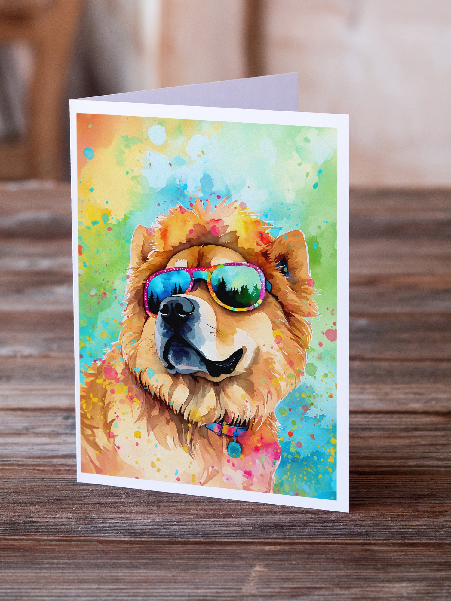 Chow Chow Hippie Dawg Greeting Cards Pack of 8