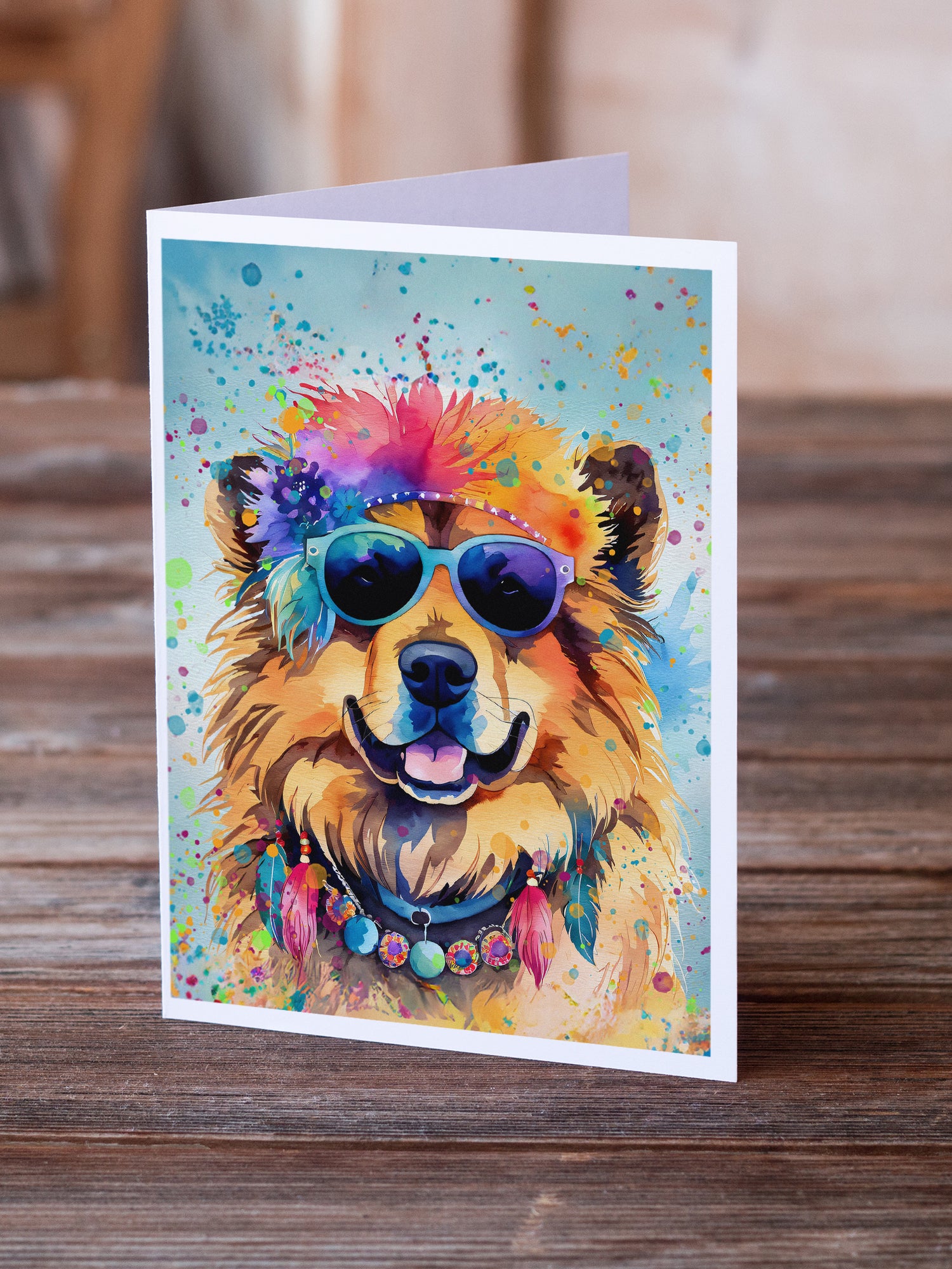 Chow Chow Hippie Dawg Greeting Cards Pack of 8