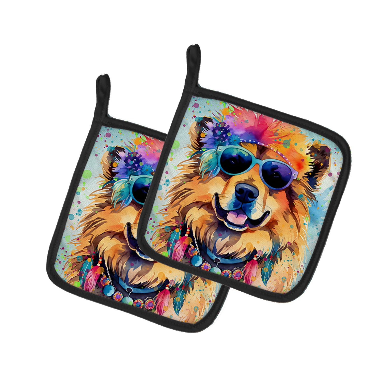 Buy this Chow Chow Hippie Dawg Pair of Pot Holders