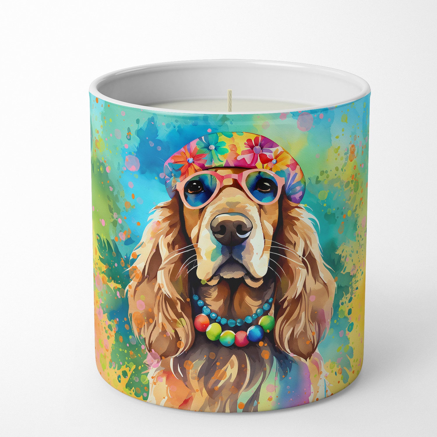 Buy this Cocker Spaniel Hippie Dawg Decorative Soy Candle