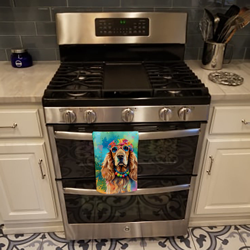 Cocker Spaniel Hippie Dawg Kitchen Towel