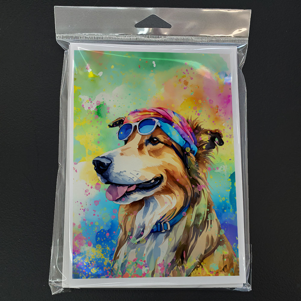Collie Hippie Dawg Greeting Cards Pack of 8