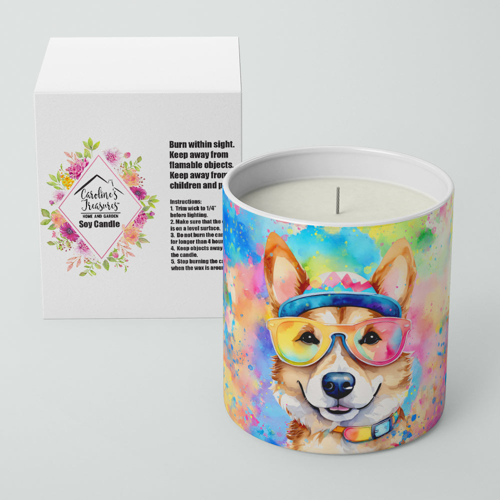 Caroline's Treasures Corgi Hippie Dawg Decorative Soy Candle