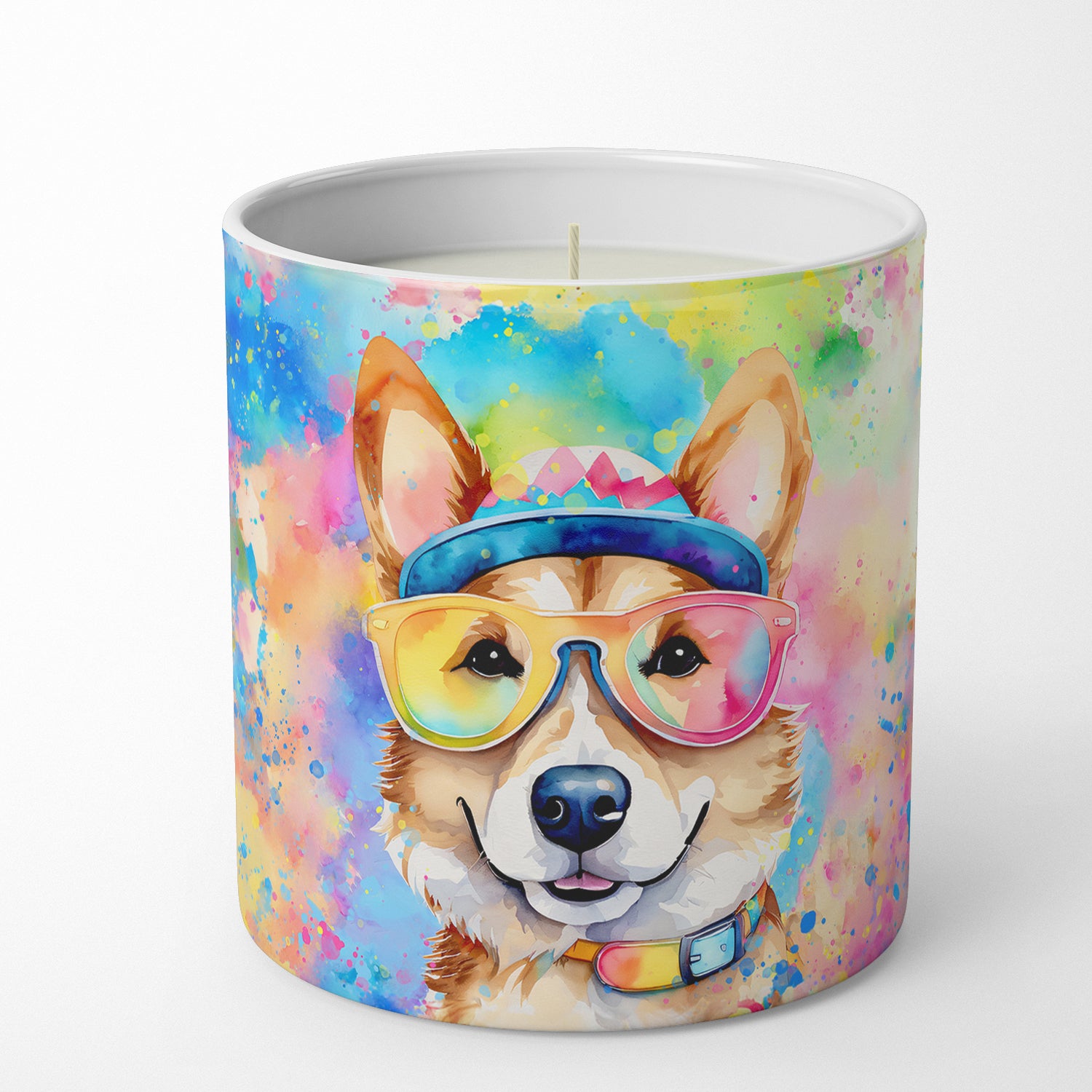 Corgi Hippie Dawg Decorative Soy Candle