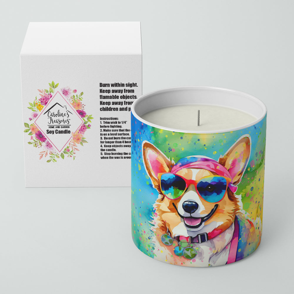 Corgi Hippie Dawg Decorative Soy Candle