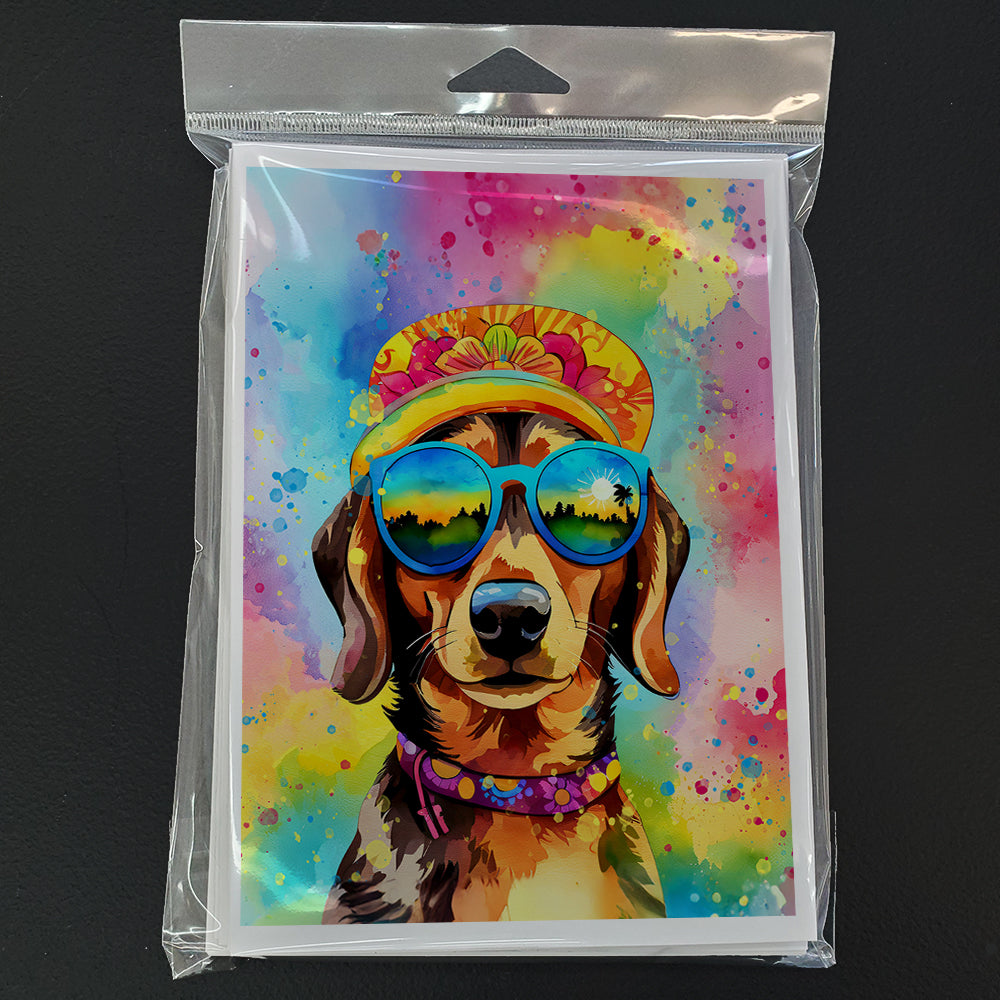 Dachshund Hippie Dawg Greeting Cards Pack of 8