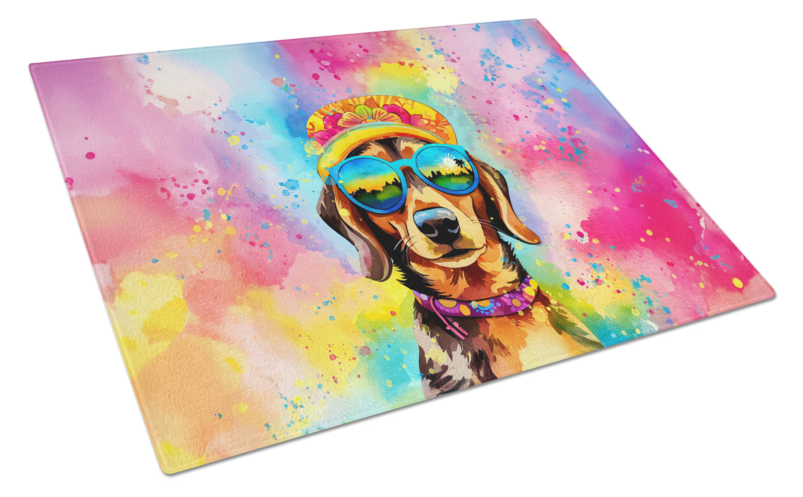 Buy this Dachshund Hippie Dawg Glass Cutting Board Large