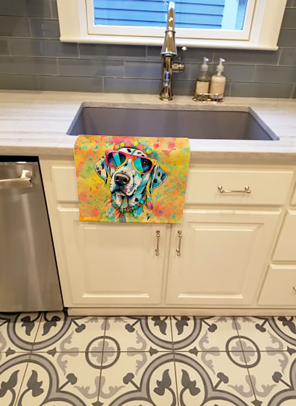 Dalmatian Hippie Dawg Kitchen Towel