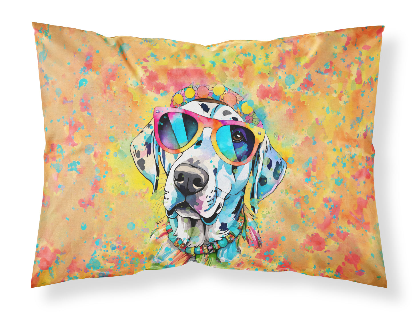 Caroline's Treasures Dalmatian Hippie Dawg Standard Pillowcase – Artistic Decorative Front, White Back
