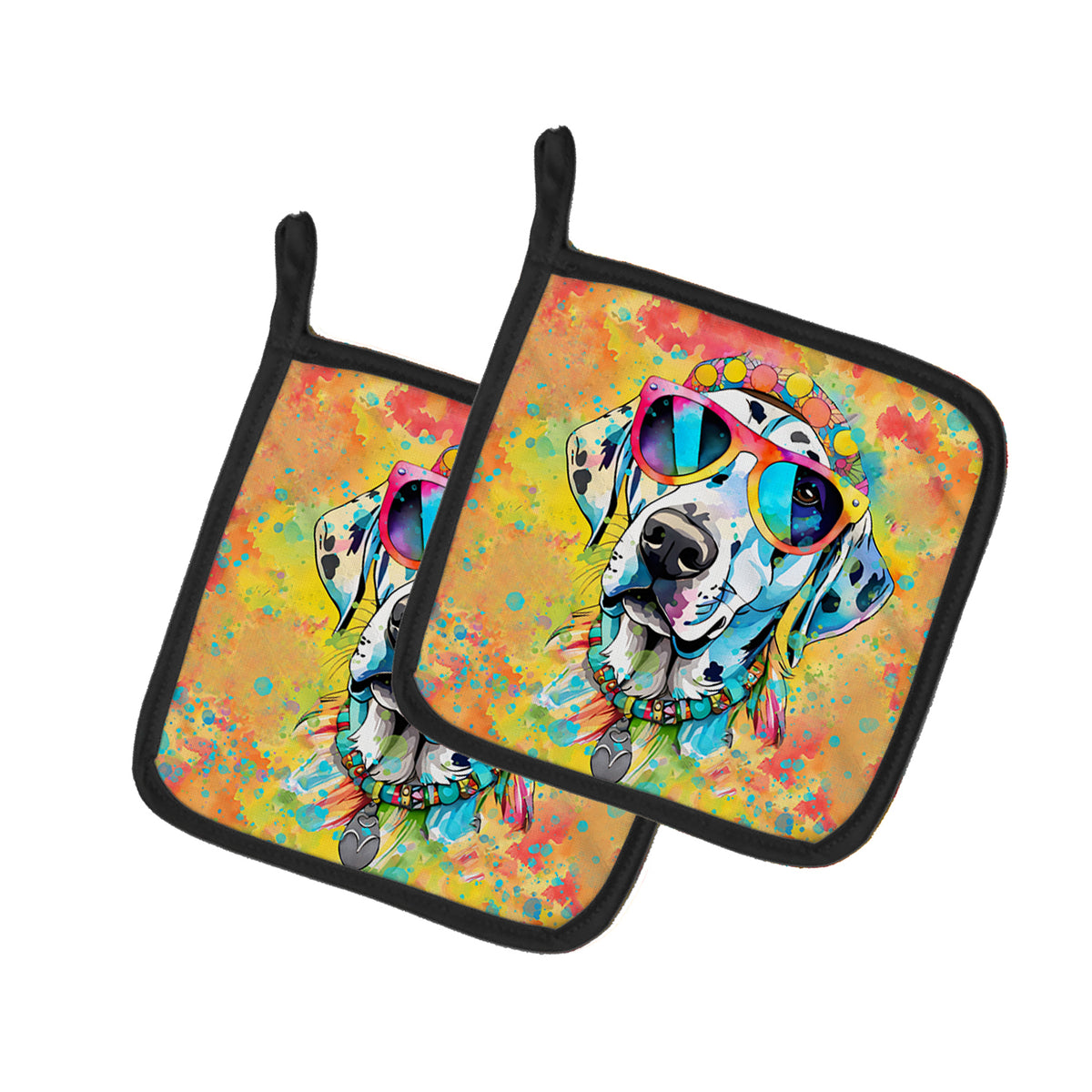 Buy this Dalmatian Hippie Dawg Pair of Pot Holders