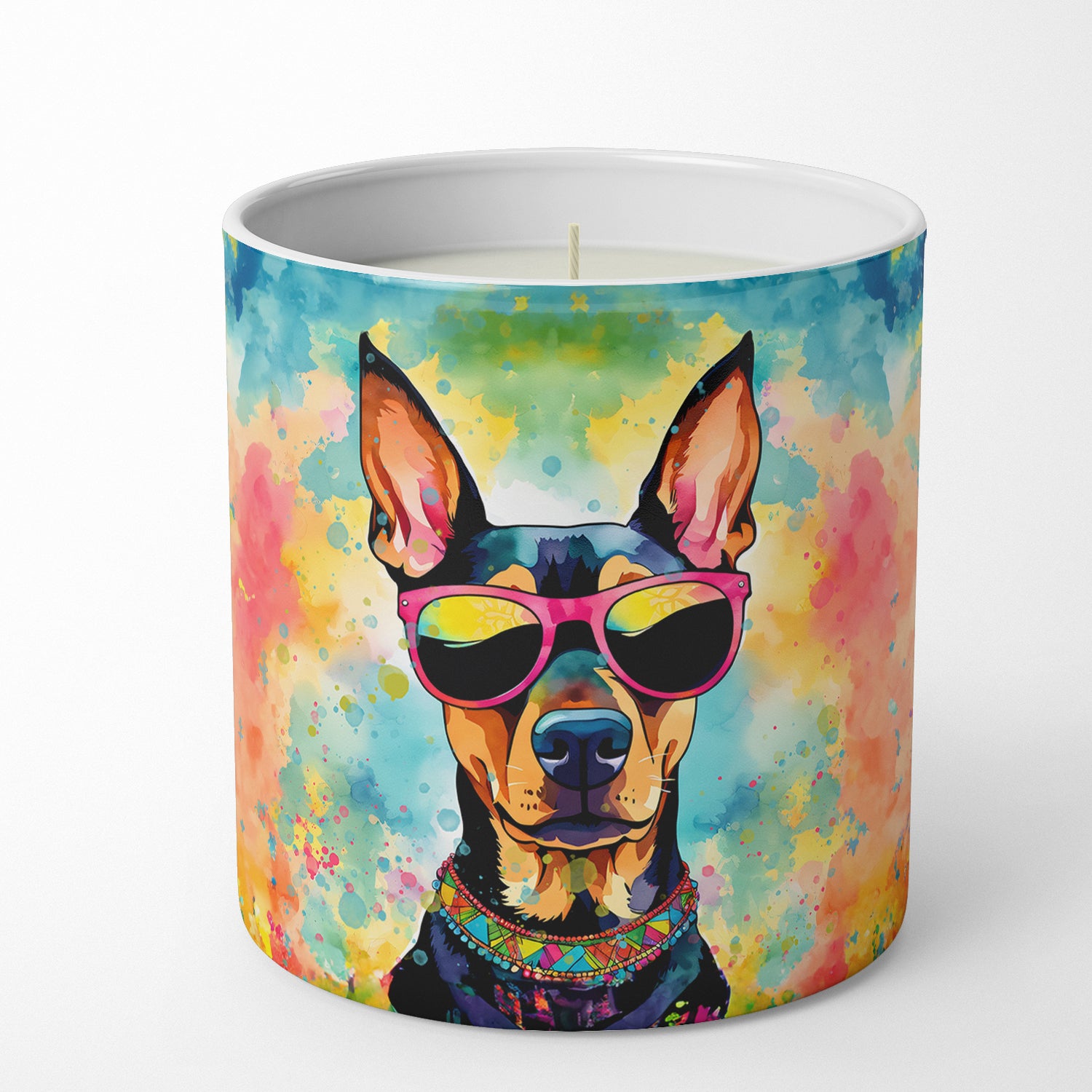 Buy this Doberman Pinscher Hippie Dawg Decorative Soy Candle