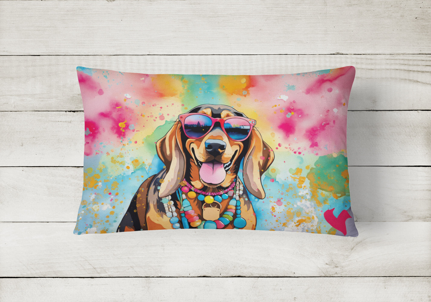 Buy this Doberman Pinscher Hippie Dawg Fabric Decorative Pillow