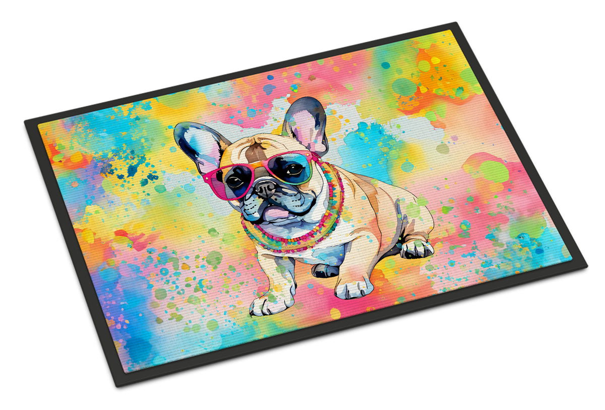 Buy this French Bulldog Hippie Dawg Indoor or Outdoor Mat 24x36