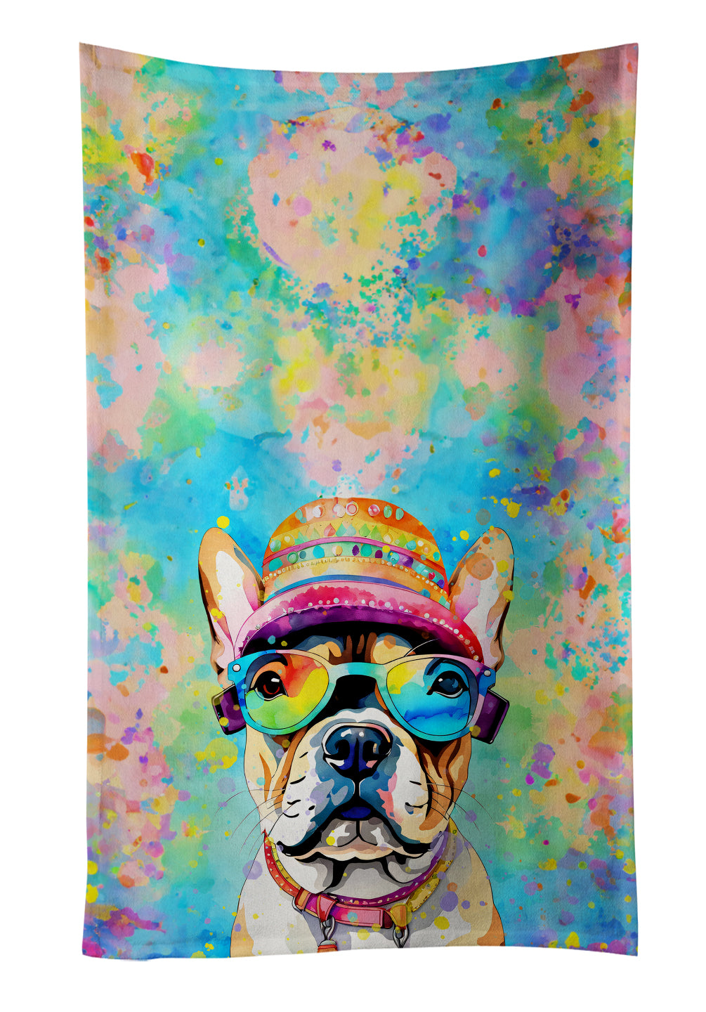 Buy this French Bulldog Hippie Dawg Kitchen Towel