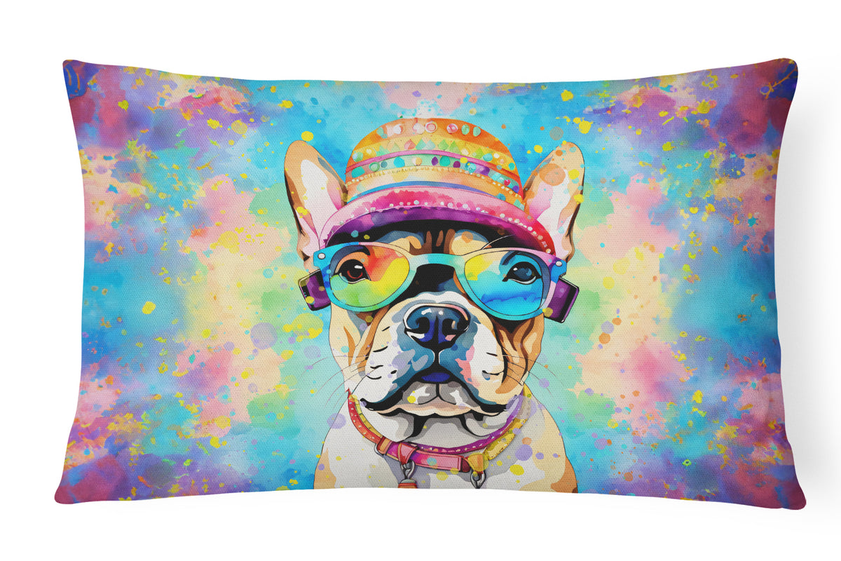 Buy this French Bulldog Hippie Dawg Fabric Decorative Pillow