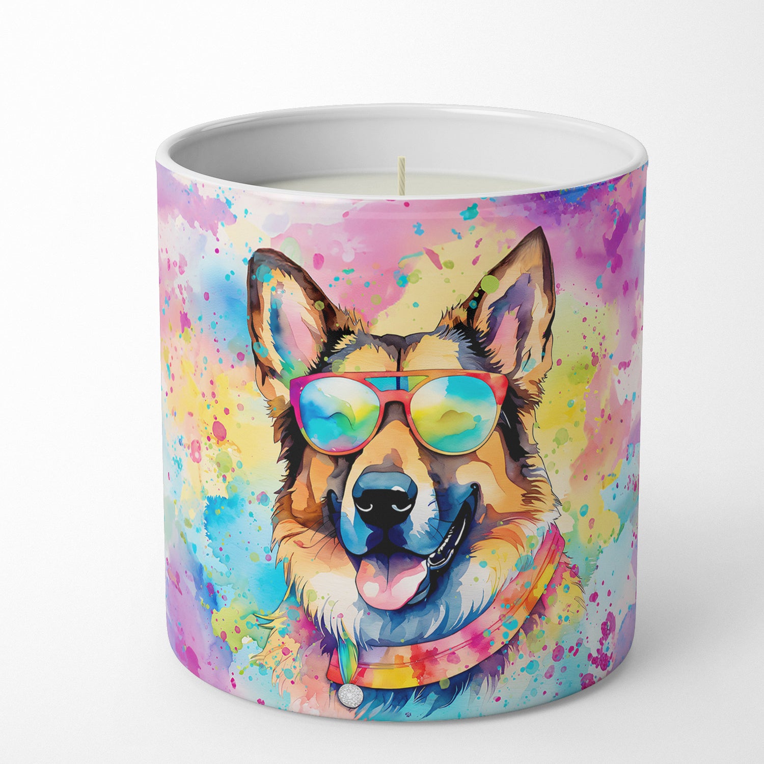 German Shepherd Hippie Dawg Decorative Soy Candle