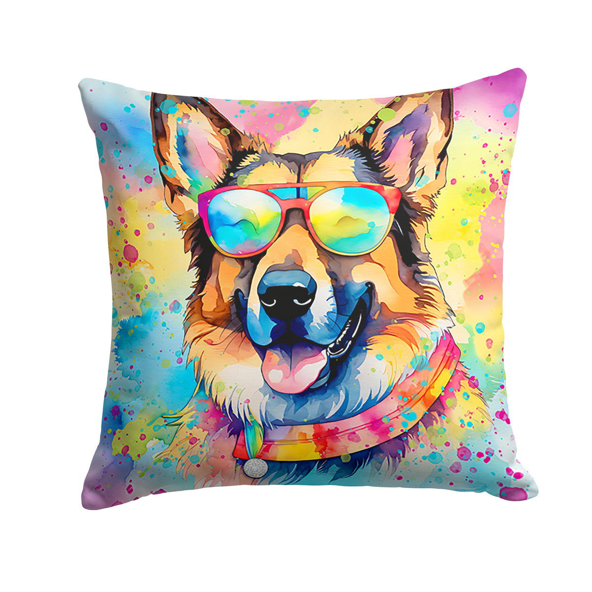 Buy this German Shepherd Hippie Dawg Fabric Decorative Pillow