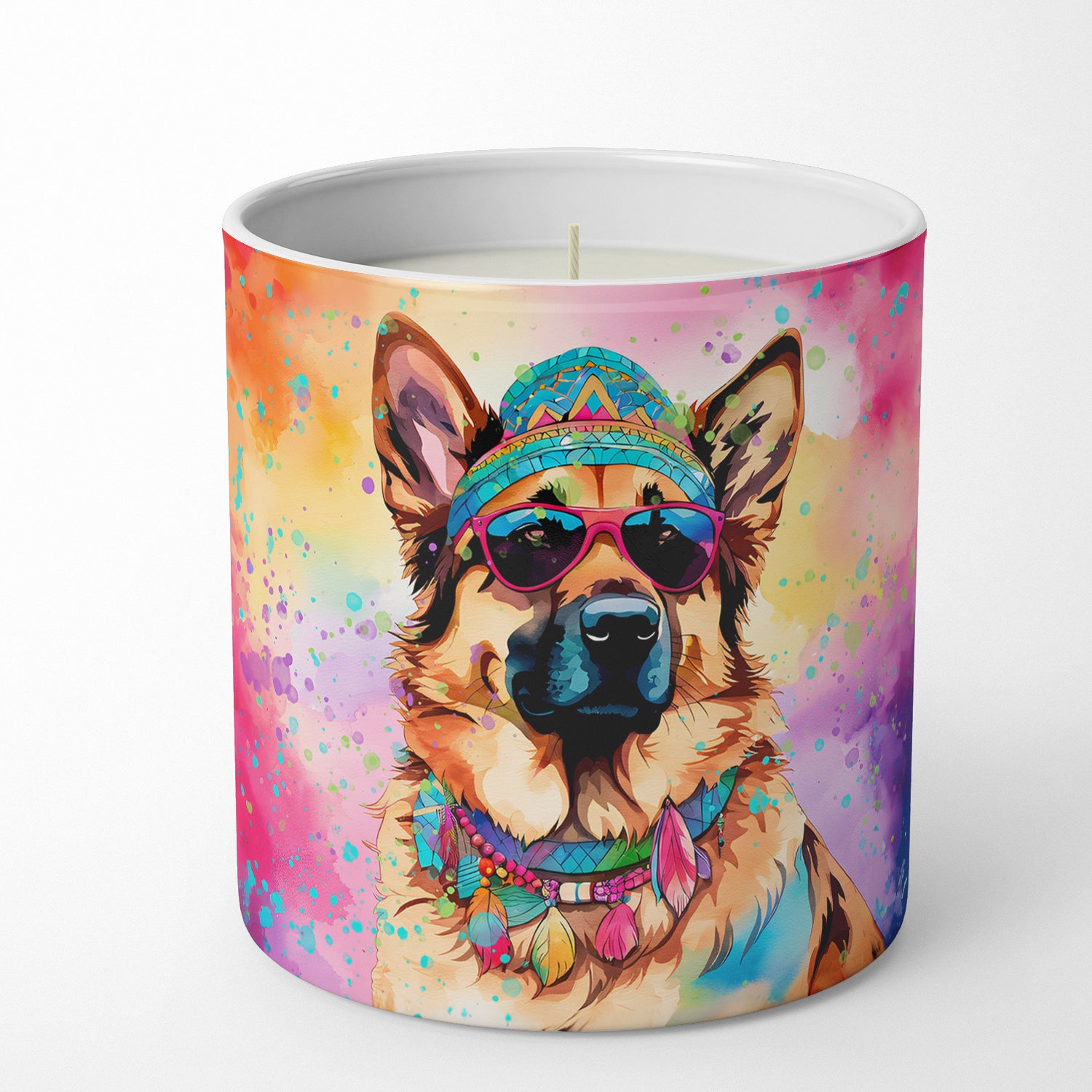 Buy this German Shepherd Hippie Dawg Decorative Soy Candle
