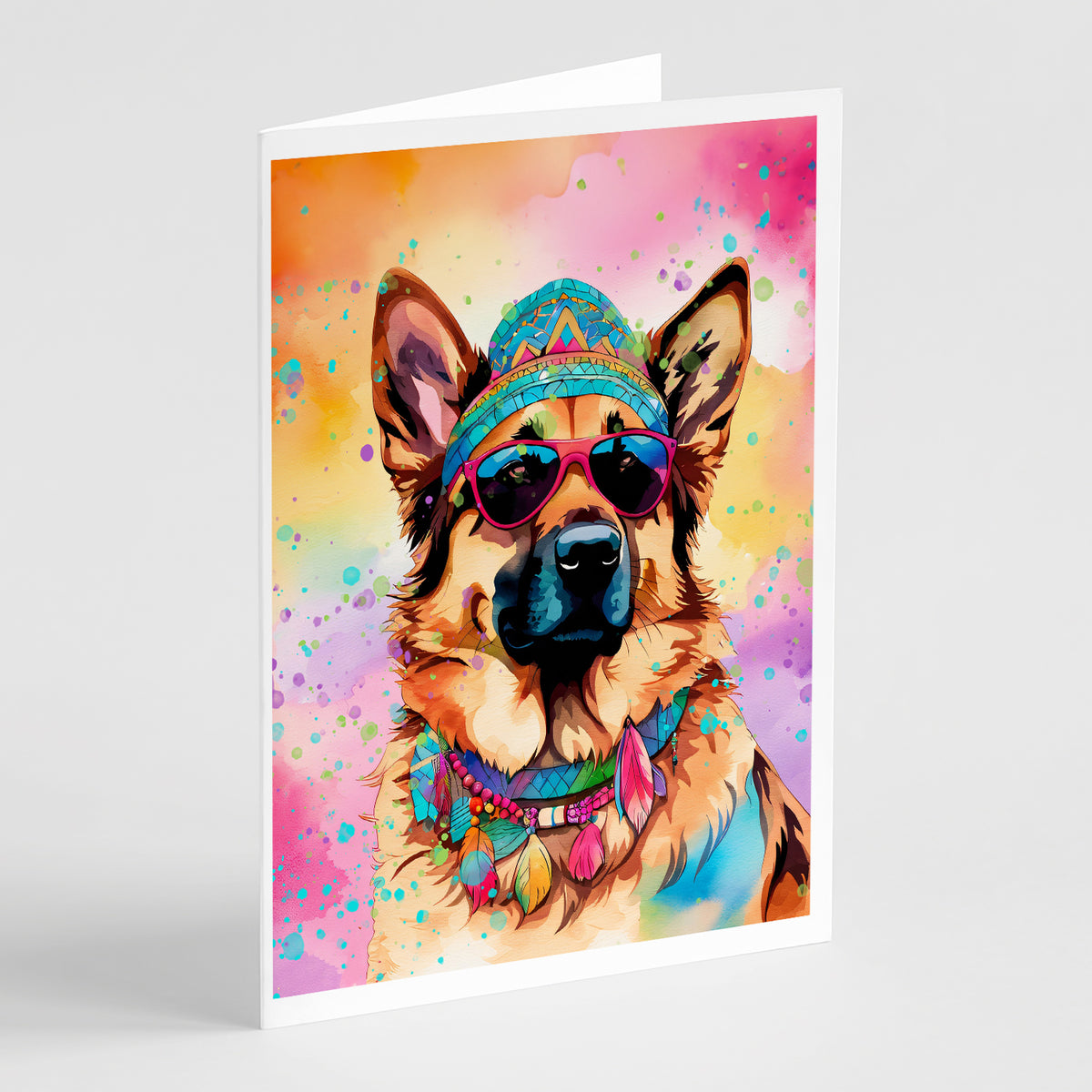 Buy this German Shepherd Hippie Dawg Greeting Cards Pack of 8