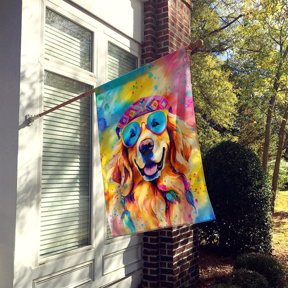 Caroline's Treasures Golden Retriever Hippie Dawg House Flag