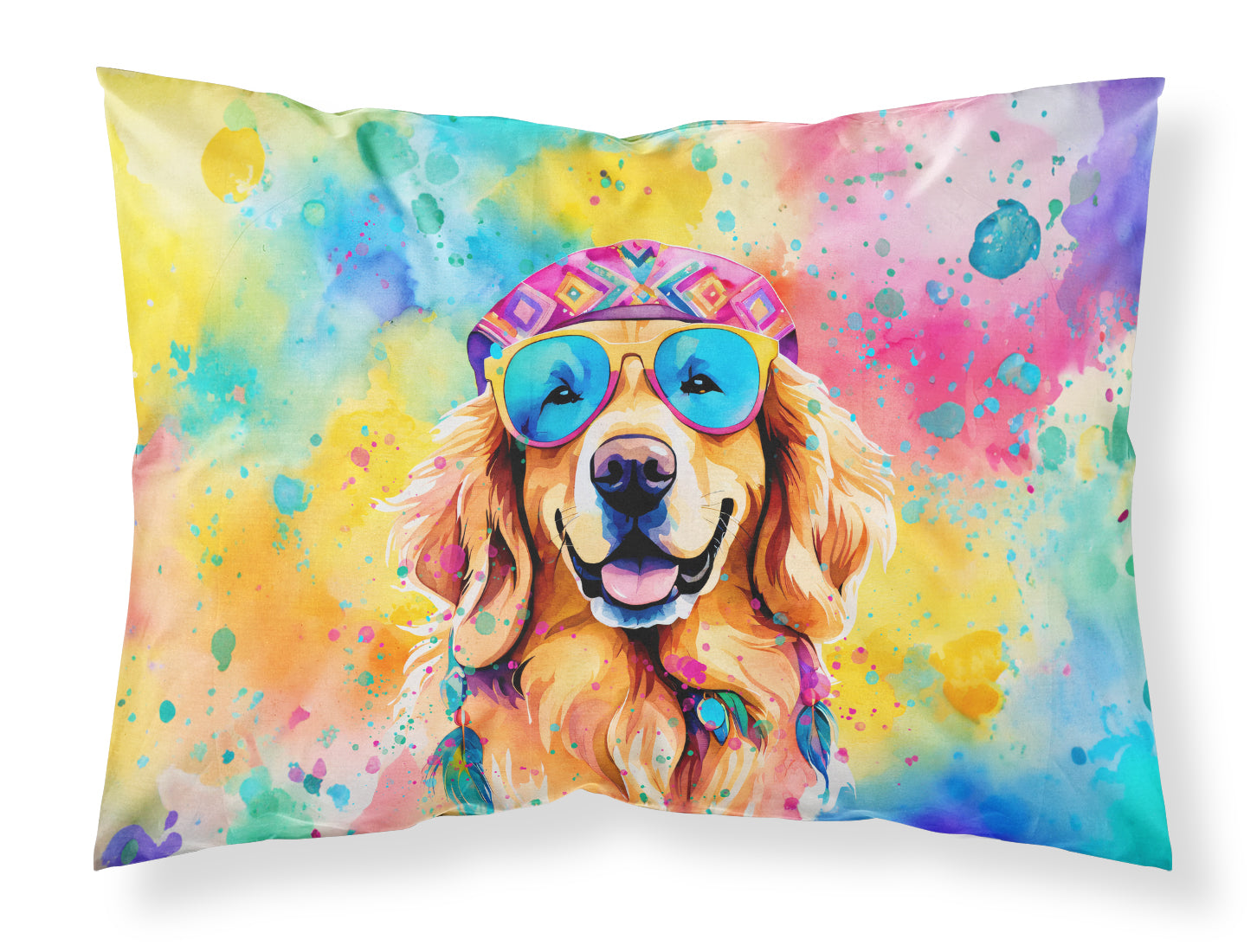 Buy this Golden Retriever Hippie Dawg Standard Pillowcase