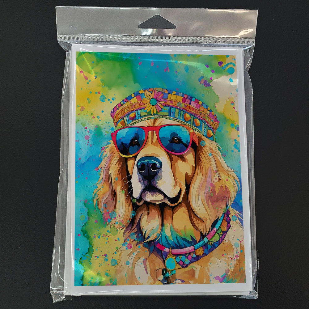 Golden Retriever Hippie Dawg Greeting Cards Pack of 8