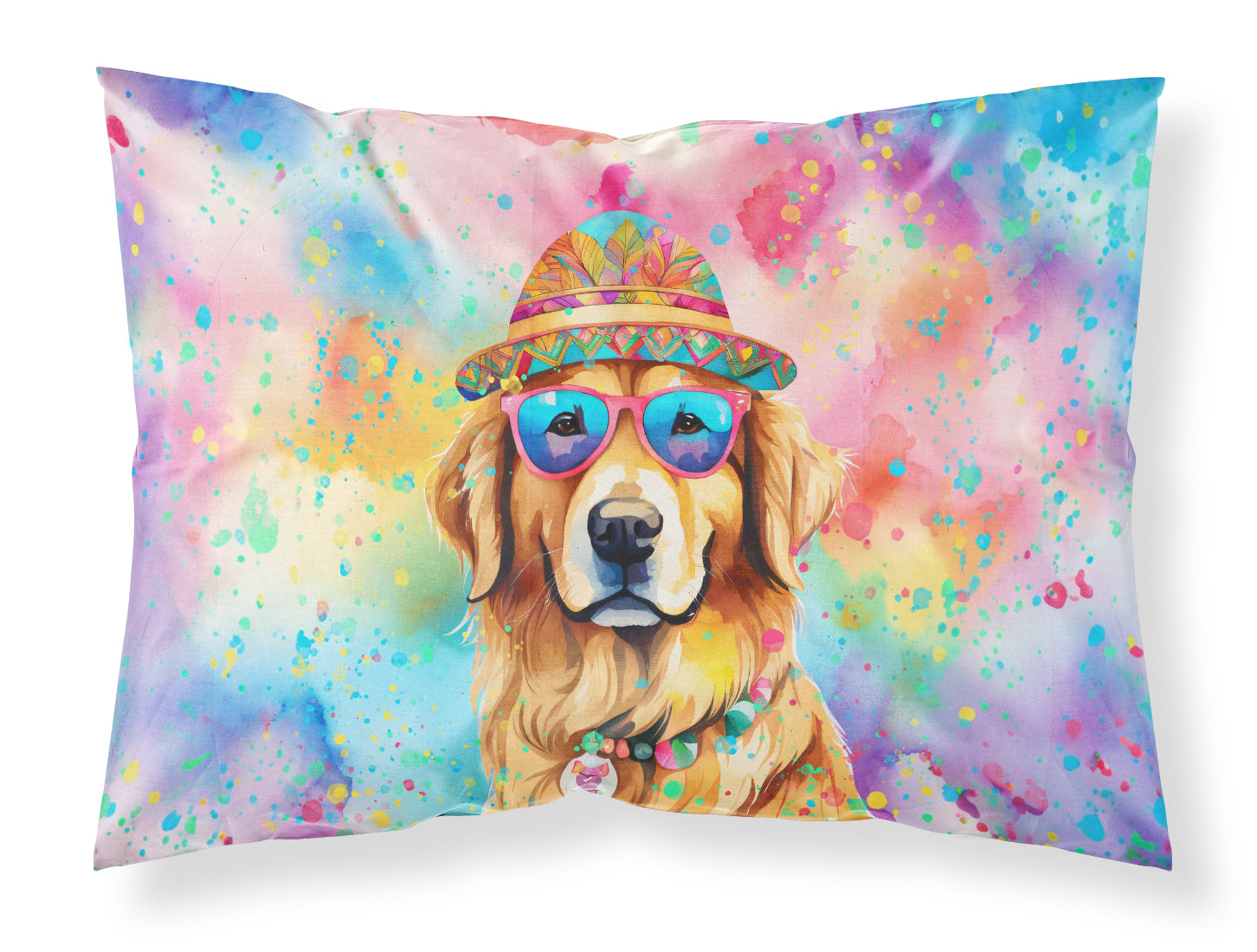 Buy this Golden Retriever Hippie Dawg Standard Pillowcase