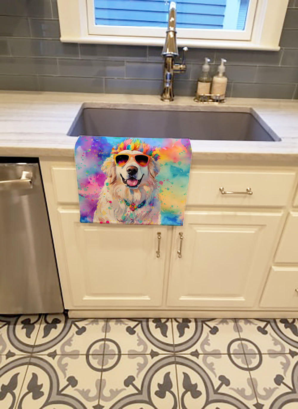 Buy this Great Pyrenees Hippie Dawg Kitchen Towel