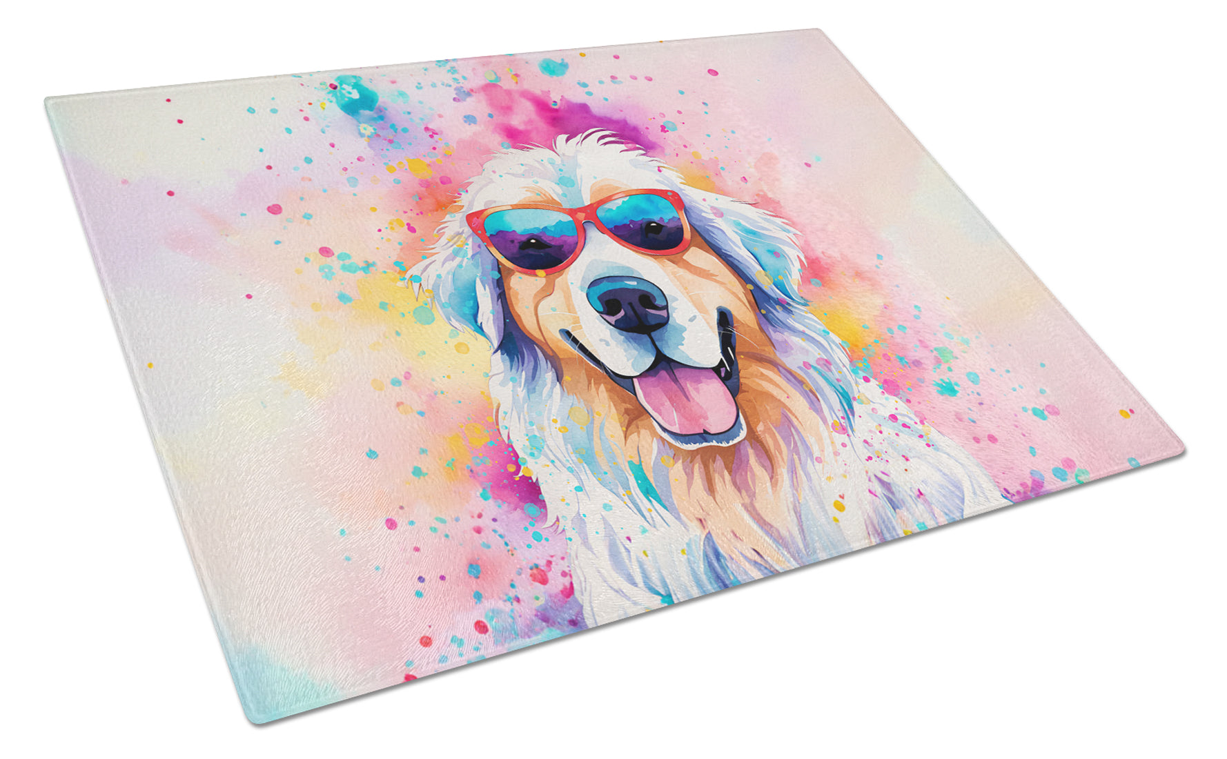 Buy this Great Pyrenees Hippie Dawg Glass Cutting Board Large