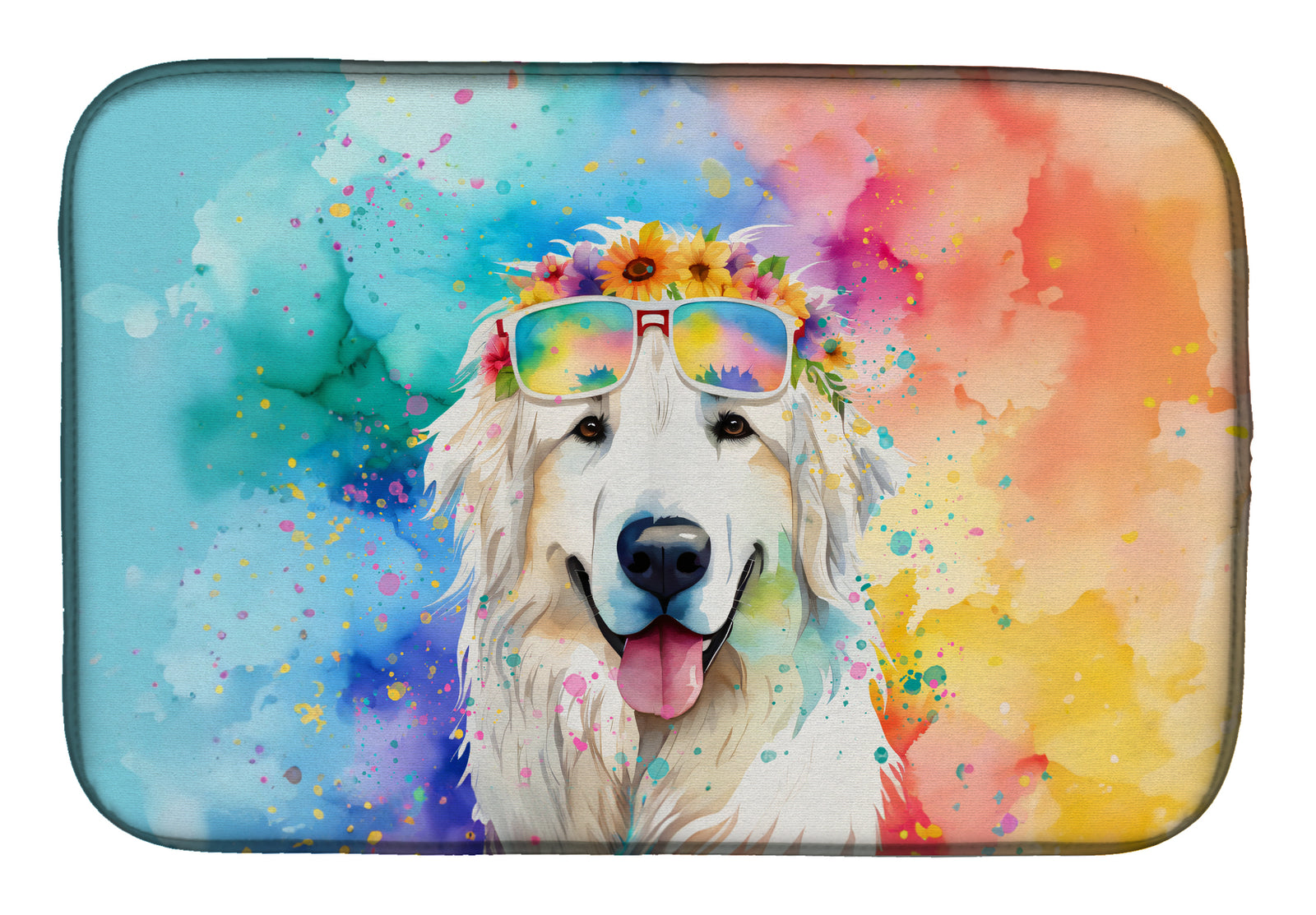 Buy this Great Pyrenees Hippie Dawg Dish Drying Mat
