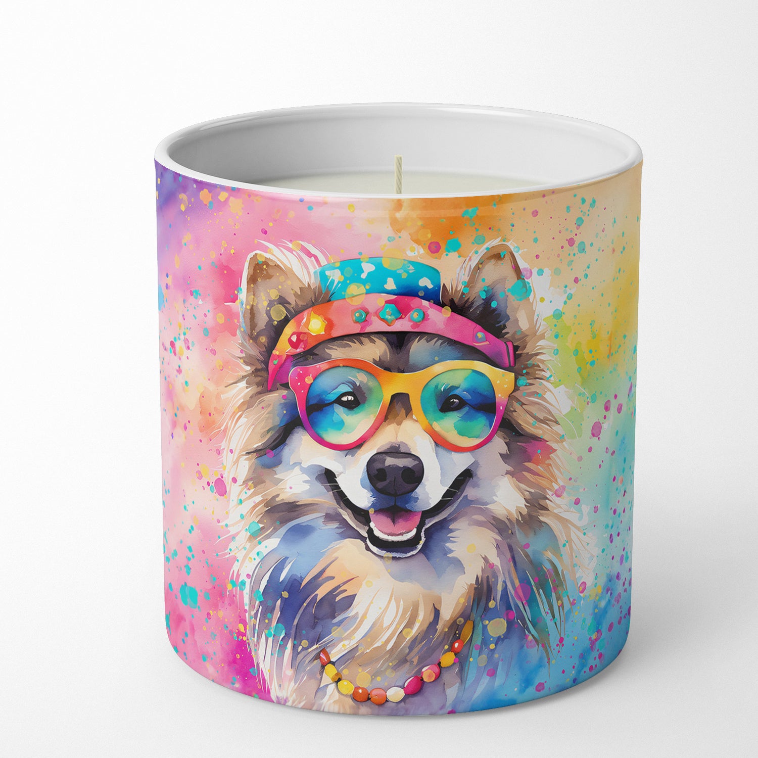 Keeshond Hippie Dawg Decorative Soy Candle
