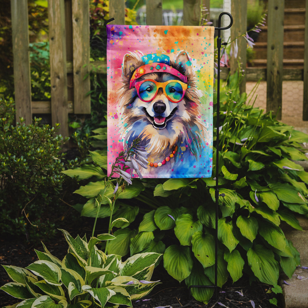 Buy this Keeshond Hippie Dawg Garden Flag