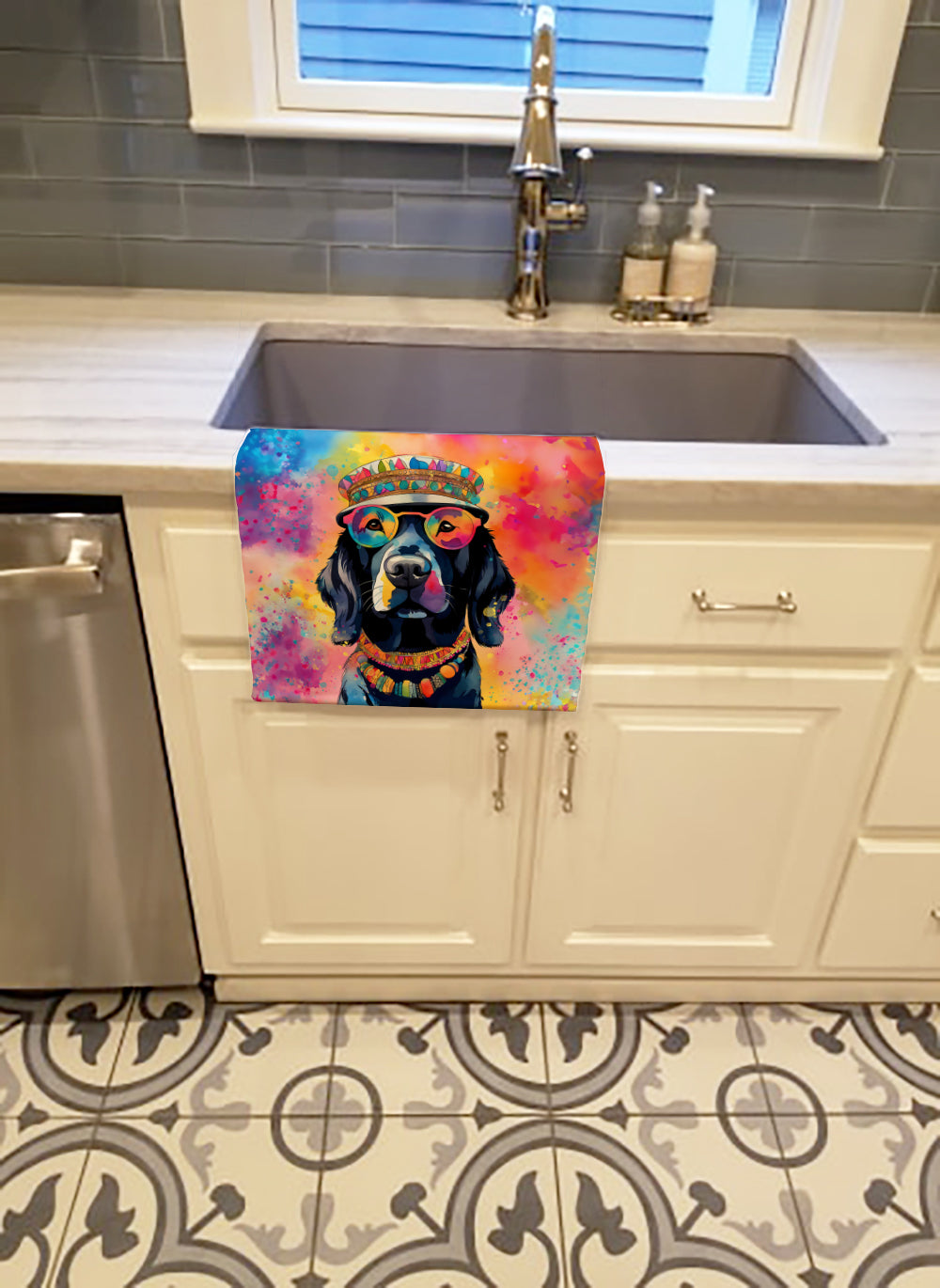 Black Labrador Hippie Dawg Kitchen Towel
