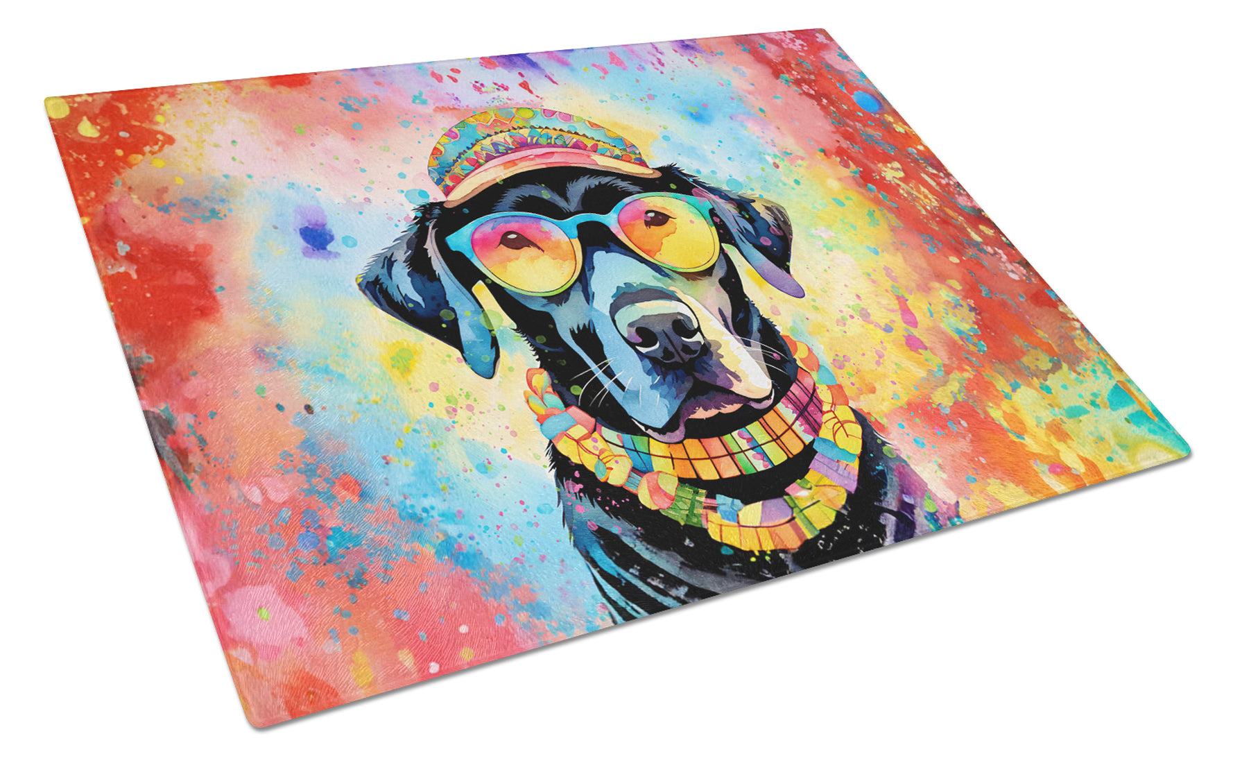 Buy this Black Labrador Hippie Dawg Glass Cutting Board Large