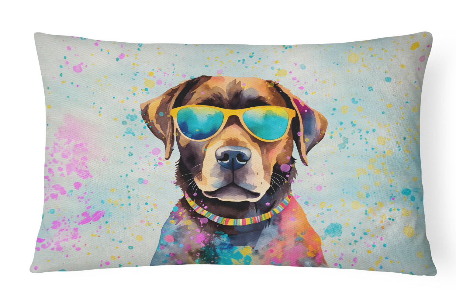 Buy this Chocolate Labrador Hippie Dawg Fabric Decorative Pillow