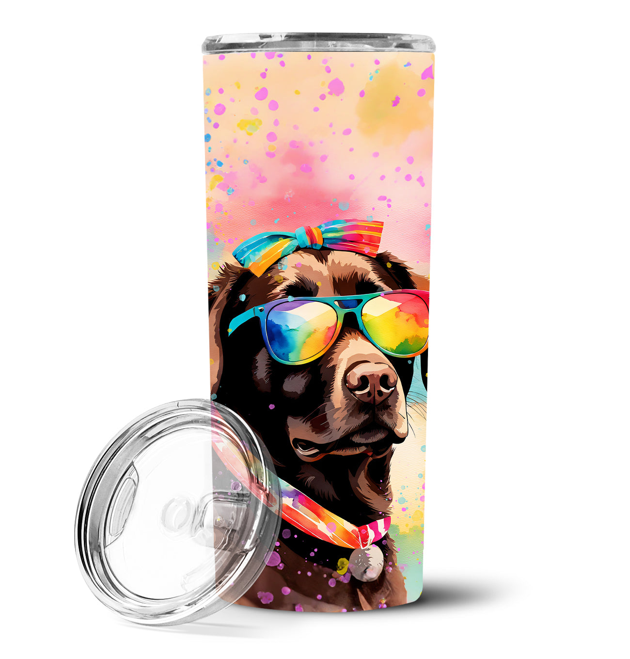 Buy this Chocolate Labrador Hippie Dawg Stainless Steel Skinny Tumbler