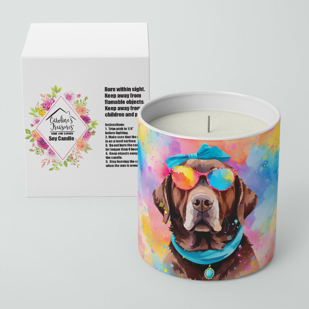 Caroline's Treasures Chocolate Labrador Hippie Dawg Decorative Soy Candle