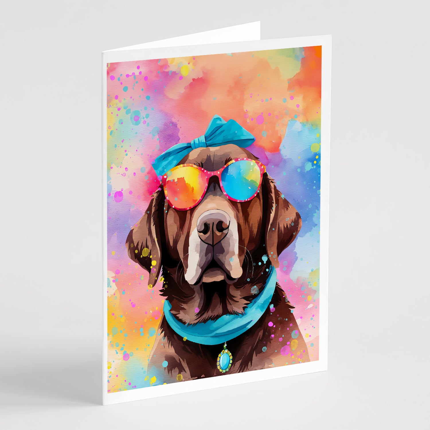 Buy this Chocolate Labrador Hippie Dawg Greeting Cards Pack of 8