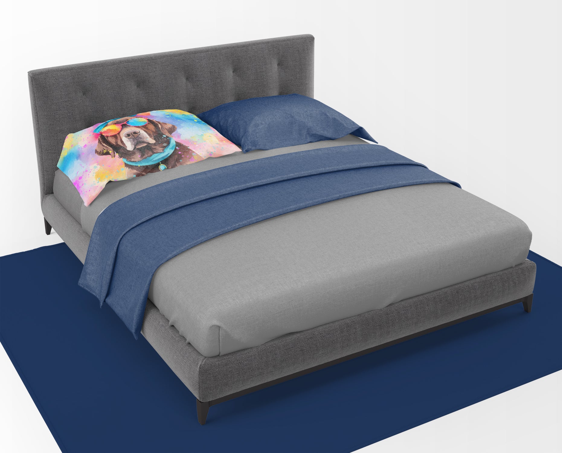 Caroline's Treasures Chocolate Labrador Hippie Dawg Standard Pillowcase – Artistic Decorative Front, White Back