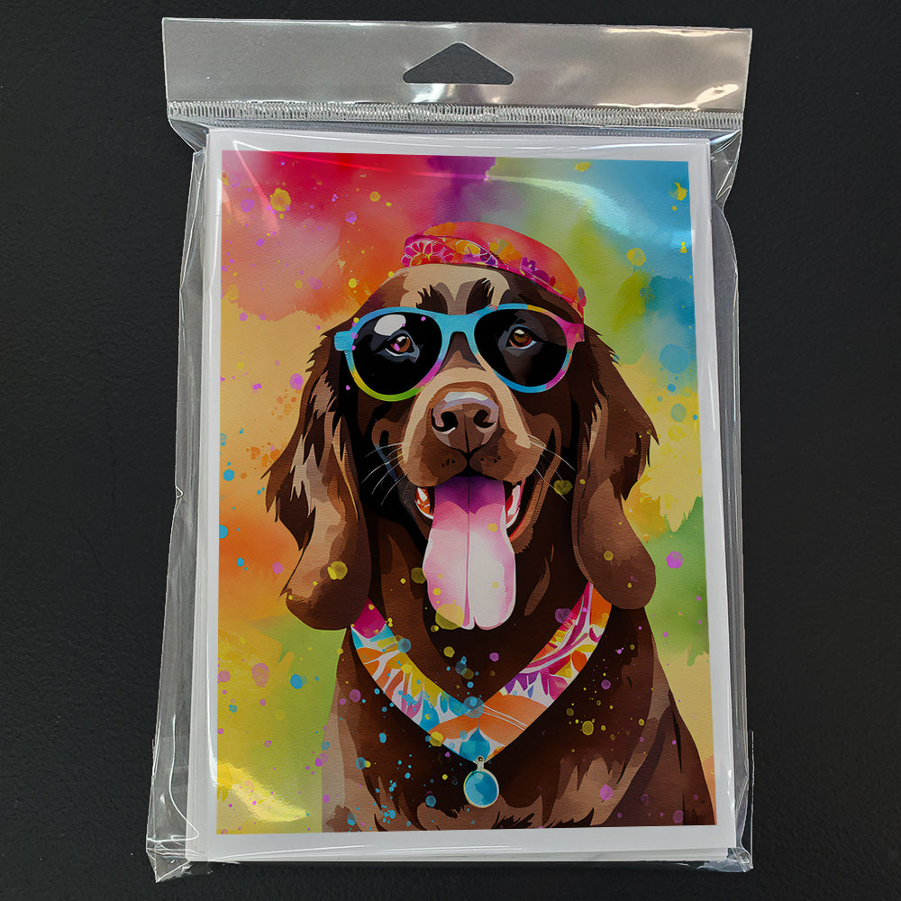 Chocolate Labrador Hippie Dawg Greeting Cards Pack of 8