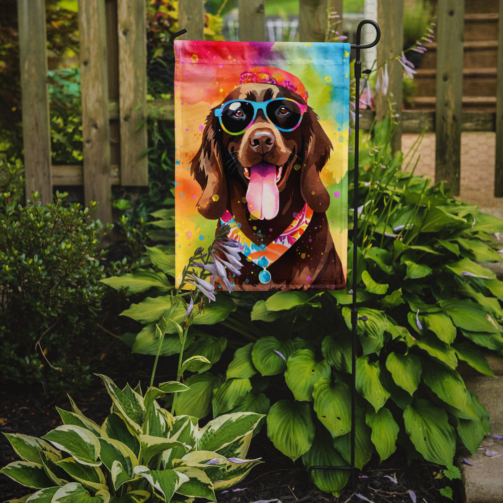 Chocolate Labrador Hippie Dawg Garden Flag