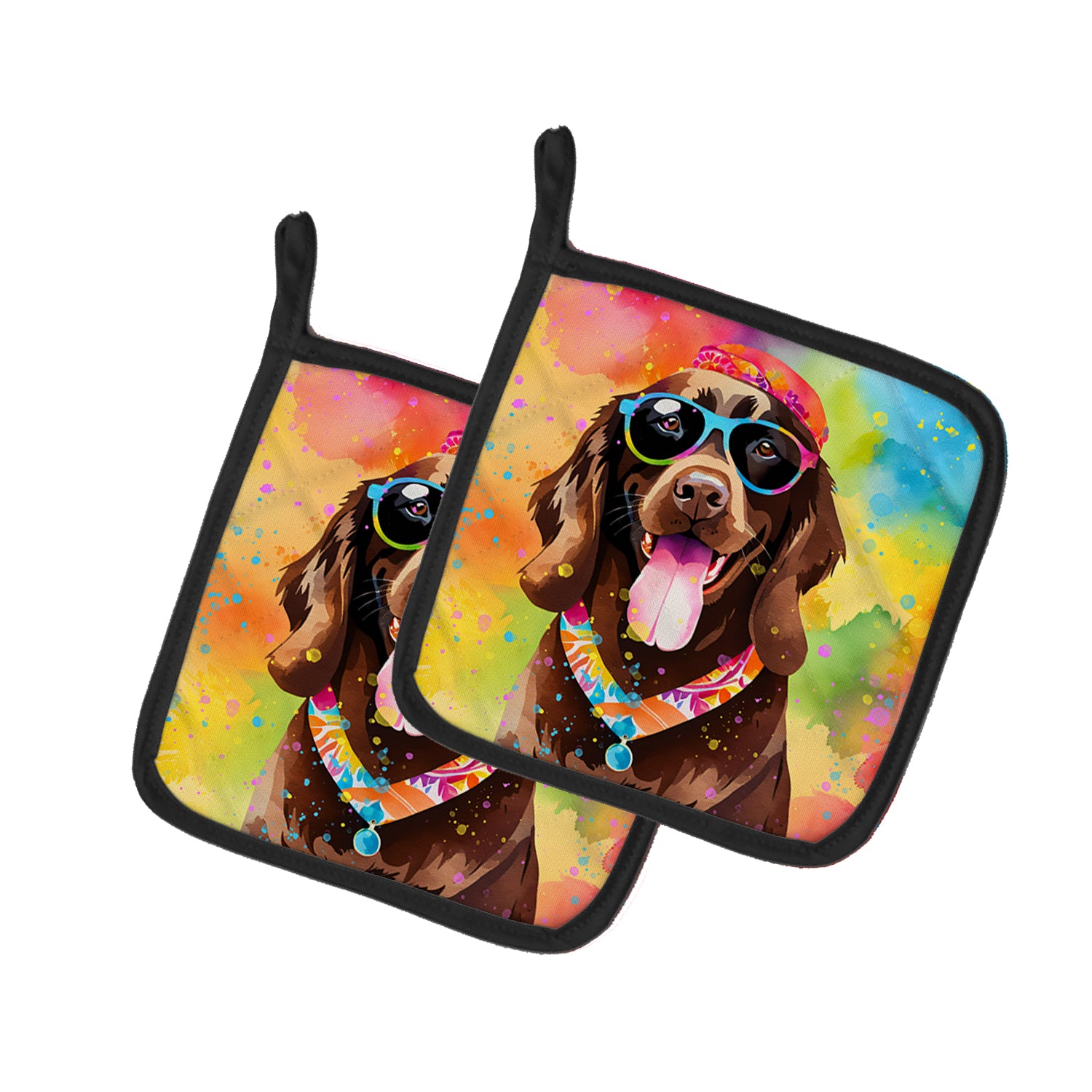 Buy this Chocolate Labrador Hippie Dawg Pair of Pot Holders