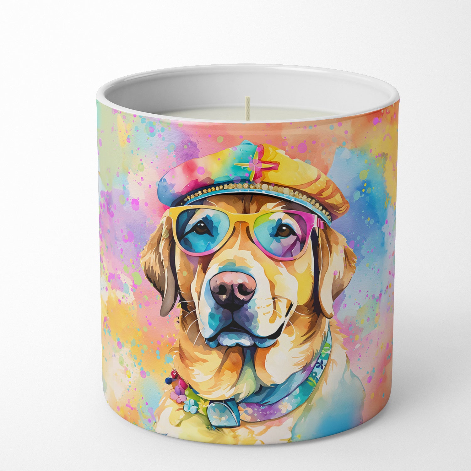 Yellow Labrador Hippie Dawg Decorative Soy Candle
